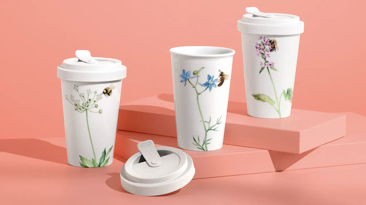 Wildbienen Edition - Handmalerei-Edition des To-go Bechers | KPM Berlin