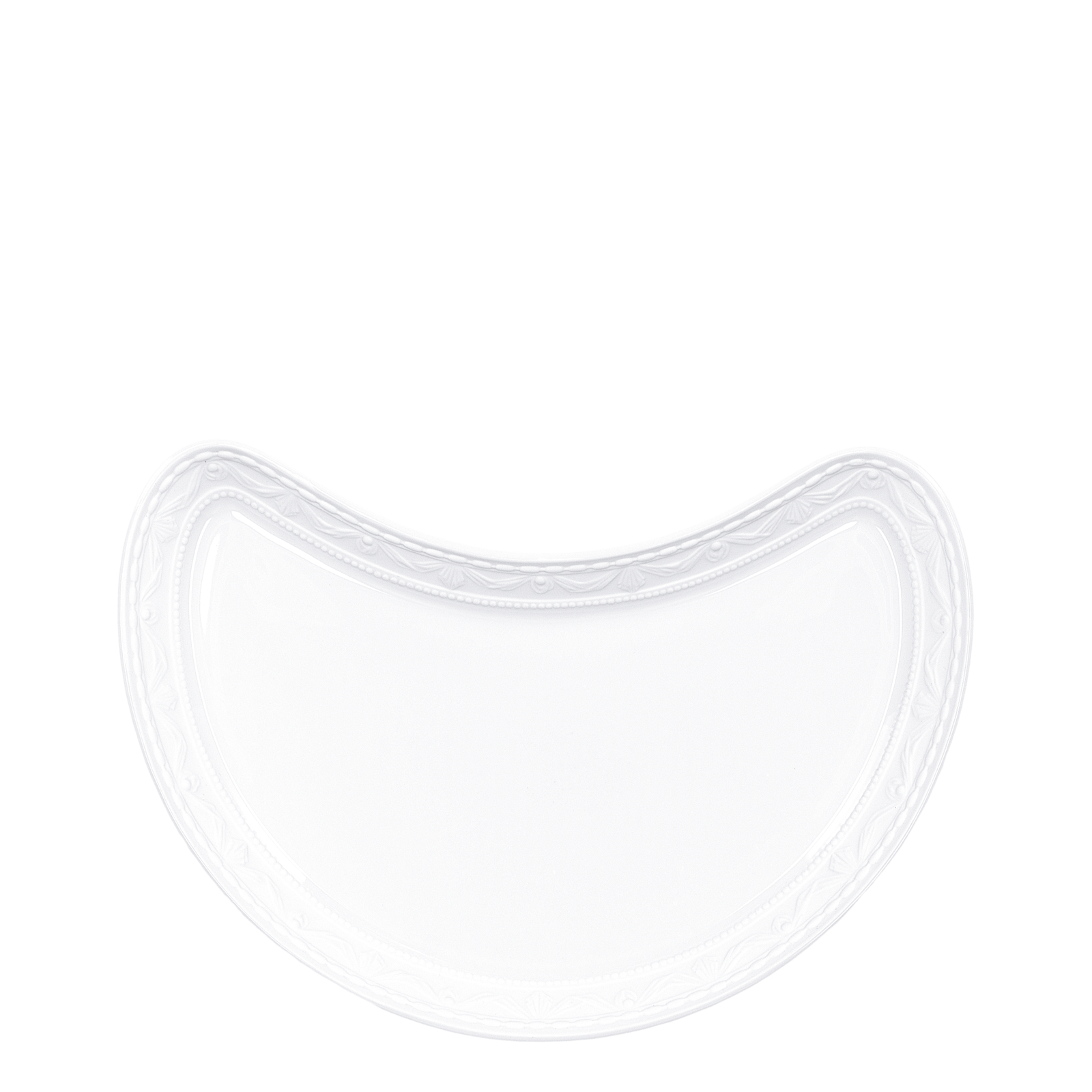 BLANC NOUVEAU salad plate, crescent-shaped
