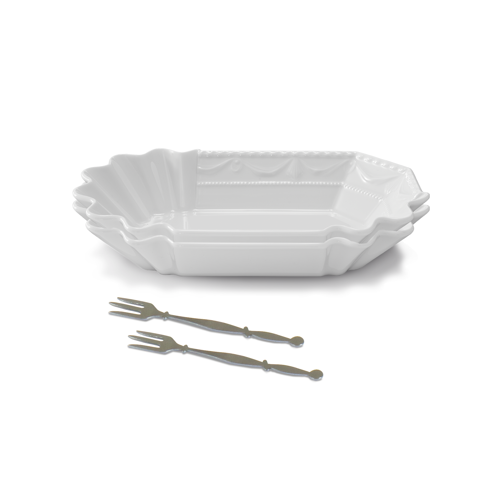 KURLAND Currywurst Bowls Duo Set with forks